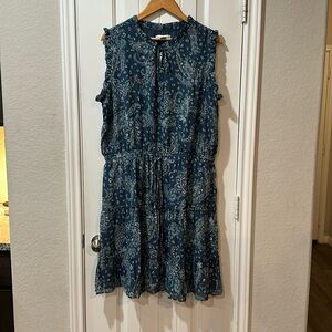 Blue Paisley Sleeveless Dress